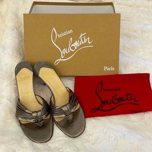 Christian Louboutin Bronze Open-Toe Heels